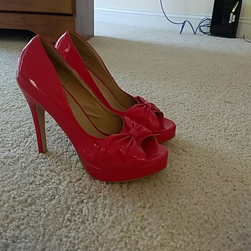 Bright Red Patent Leather High Heels